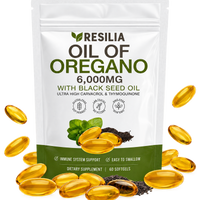 Resilia Oil Of Oregano Softgels with Black Seed Oil - 60 Softgels | Non-GMO, Gluten-Free and Soy-Free